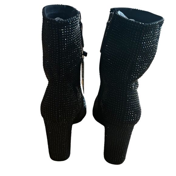 NWT ZARA Women’s Black Rhinestone Heeled Ankle Boots Size 8.5 US 38-39 EU - Picture 9 of 16